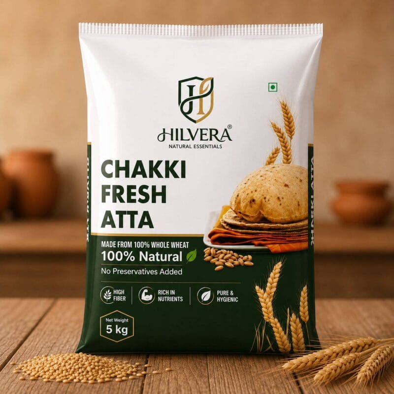 Hilvera Chakki Fresh Atta | 100% Pure Stone-Ground Whole Wheat Flour