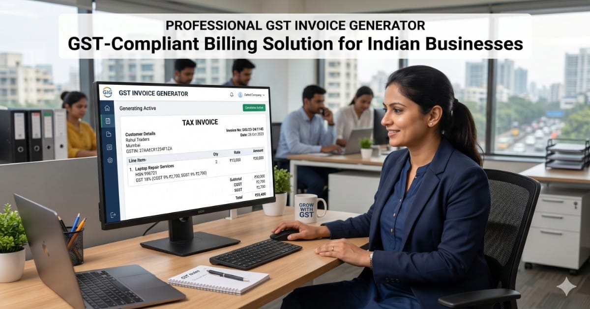 Professional Gst Invoice Generator
Gst-Compliant Billing Solution For Indian Businesses