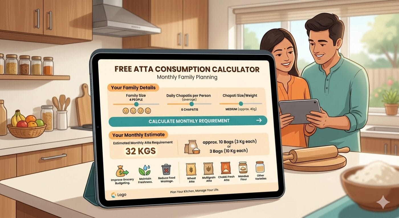 Atta Consumption Calculator
Estimate Your Family'S Exact Monthly Requirement So You Never Run Out Of Fresh Flour.