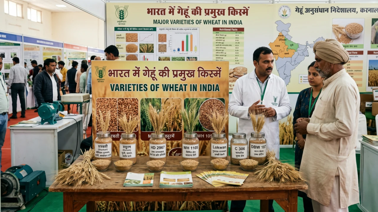 भारत में गेहूं की विभिन्न महत्वपूर्ण किस्में - लोकवन, शरबती और ड्यूरम गेहूं