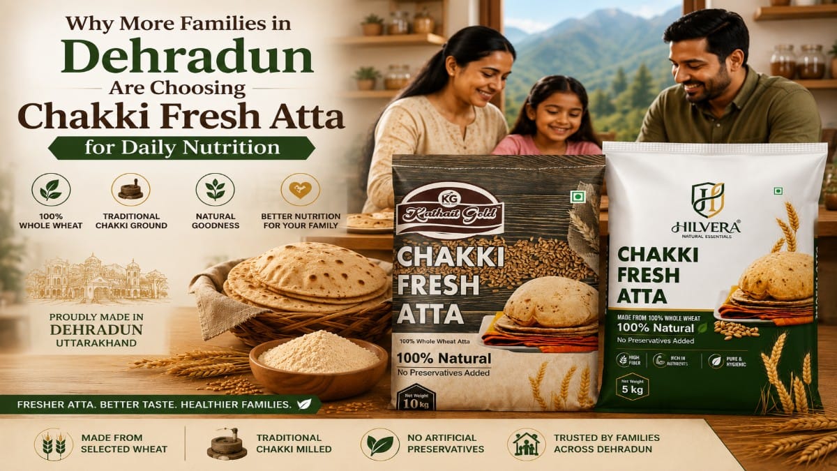Kathait Gold Chakki Fresh Atta In Dehradun Made From Quality Wheat Grains For Soft Rotis And Everyday Family Nutrition.