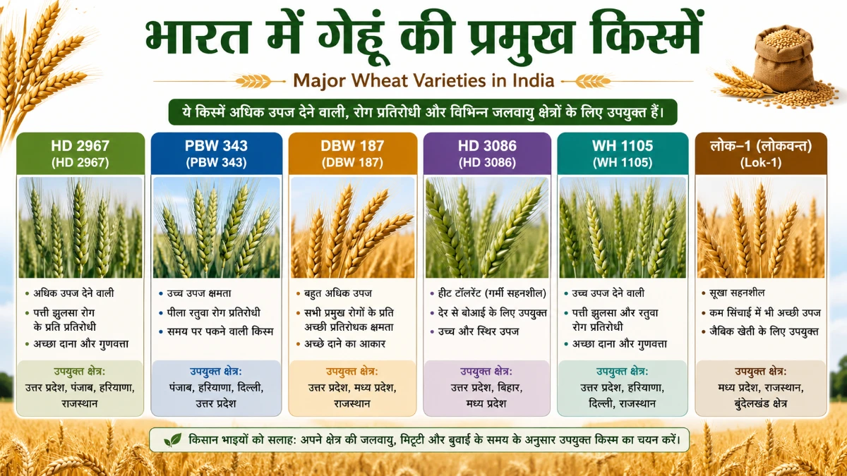 गेहूं की प्रमुख किस्में और उनके उपयोग: Chakki Fresh Atta Buying Guide 1 भारत में गेहूं की प्रमुख किस्में